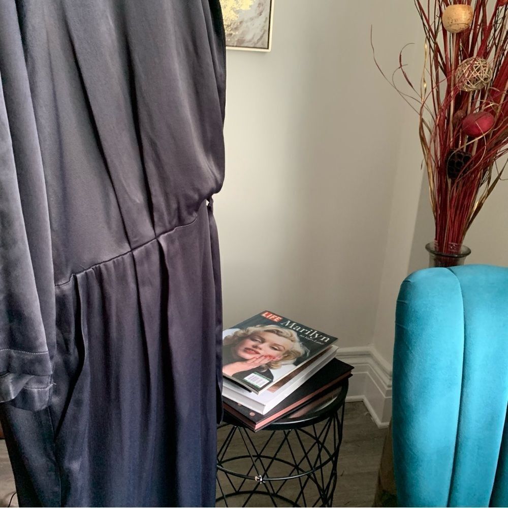 FREE PEOPLE BLACK SATIN JUMPSUIT - Picture 9 of 15